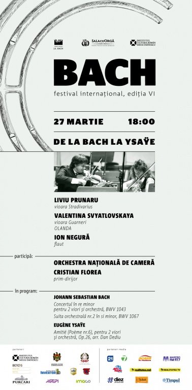 DE LA BACH LA YSAŸE  Violoniștii  Liviu PRUNARU  și  Valentina SVYATLOVSKAYA  /Olanda/